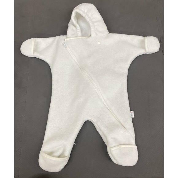 Vintage Cherry Tree Polartec 3m Baby Hooded & Attached Mittens White Snow Suit - Picture 1 of 11